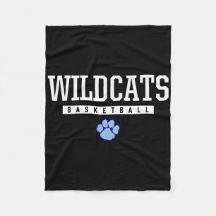 Camden County Wildcats Logo Sketll Hs  Fleece Blanket
