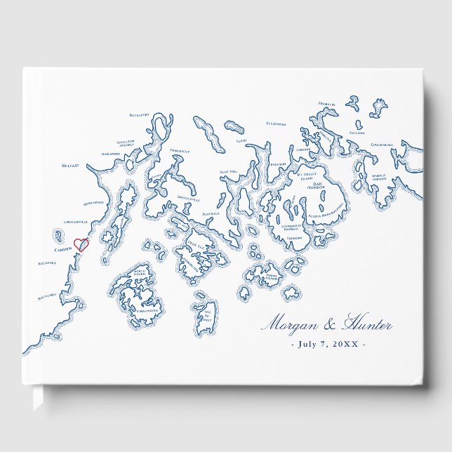 Camden Guest Book - Penobscot Bay Maine Map (Front)