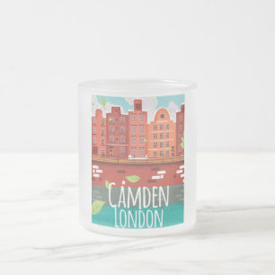 Camden, London vintage travel poster Frosted Glass Coffee Mug