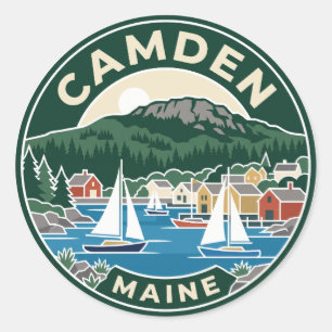 Camden Maine Classic Round Sticker