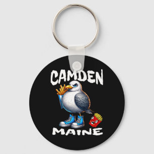 Camden Maine Funny Seagull French Fries Souvenir Key Ring