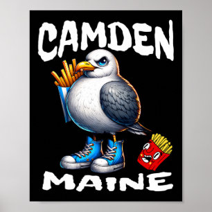 Camden Maine Funny Seagull French Fries Souvenir  Poster