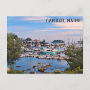 Camden Maine Harbour Water View Boats Postcard