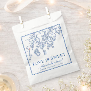 Camden Maine Map Love is Sweet Favour Bags