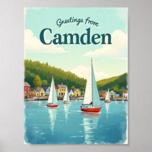 Camden, Maine – Sailboats & Harbors Vintage Poster