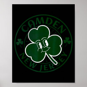 Camden New Jersey Irish Shamrock Nj Retro Souvenir Poster