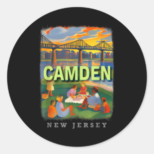 Camden New Jersey Nj Waterfront Delight Sd018  Classic Round Sticker