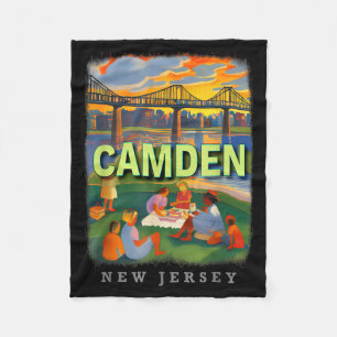 Camden New Jersey Nj Waterfront Delight Sd018 Fleece Blanket