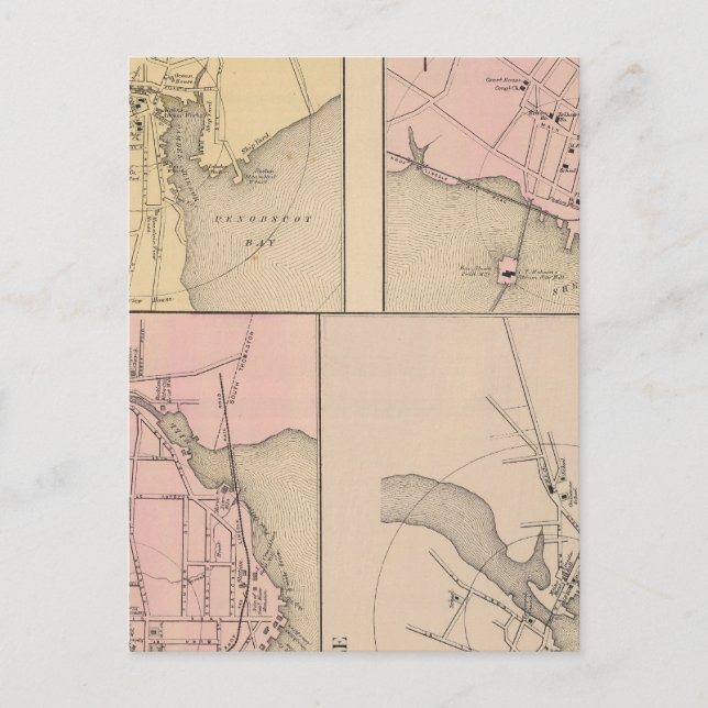 Camden, Wiscasset, Damariscotta, Newcastle Postcard (Front)