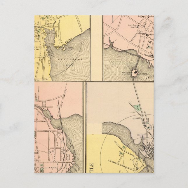 Camden, Wiscasset, Damariscotta, Postcard (Front)