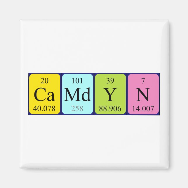 Camdyn periodic table name magnet (Front)