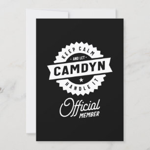 Camdyn Personalised Name Birthday Gift Invitation