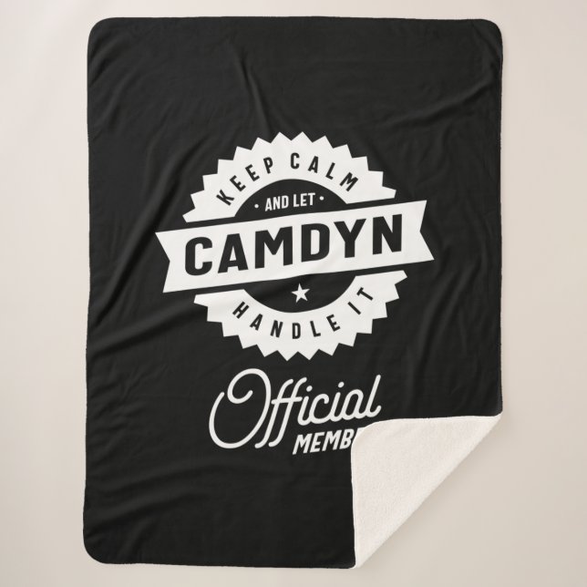 Camdyn Personalised Name Birthday Gift Sherpa Blanket (Front)