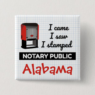Came Saw Stamped Notary Public Stamp Alabama 15 Cm Square Badge