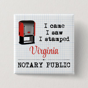 Came Saw Stamped Notary Public Virginia 15 Cm Square Badge