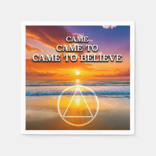 Came To Believe Recovery Slogan Sunrise Napkin
