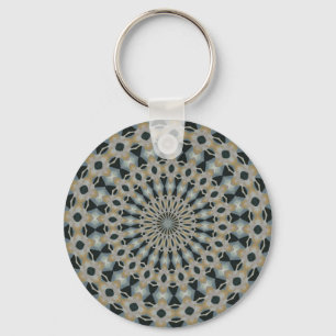 Camel and Teal Kaleidoscope Key Ring