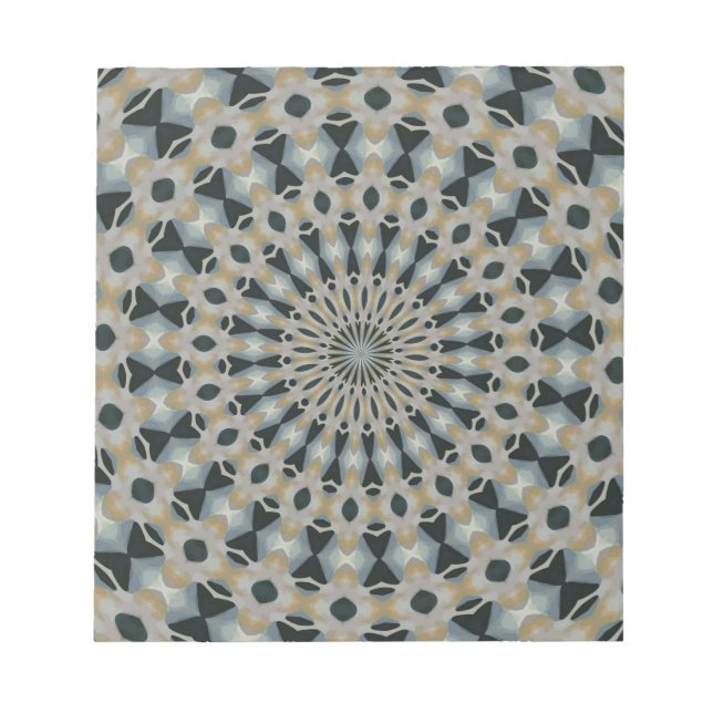 Camel and Teal Kaleidoscope Notepad (Front)