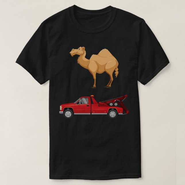 Camel and Tow Truck Funny Adult Humor Gag Joke  T-Shirt (Design Front)
