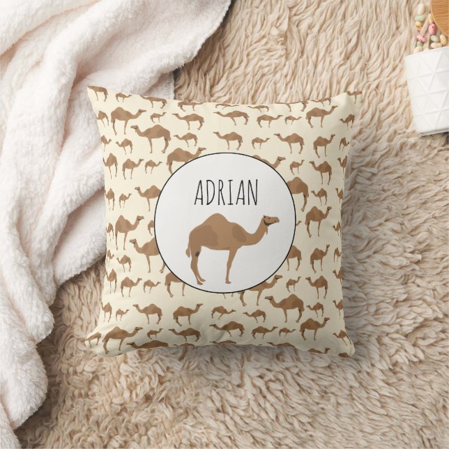 Camel Animal Pattern Custom Name Cushion (Blanket)