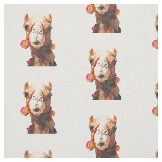 Camel Animal Portrat Fabric (Swatch)