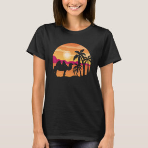 Camel Arabian Camel Animal Sunset Palm Tree Camel T-Shirt