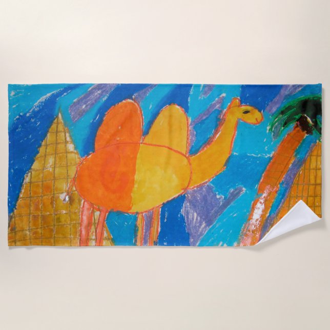 Camel Art by Kids Beach Towel (Front)