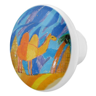 Camel Art by Kids Ceramic Knob