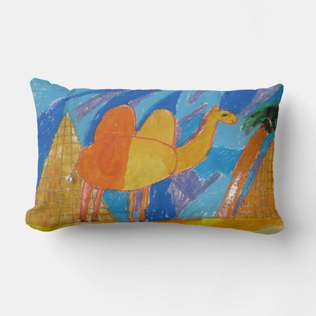 Camel Art by Kids Lumbar Cushion (Front)