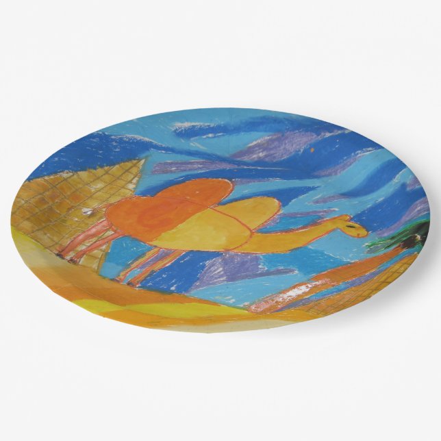 Camel Art by Kids Paper Plate (Angled)