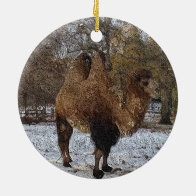 Camel Art  Ceramic Tree Decoration (Back)