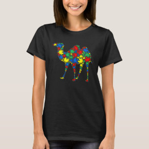 Camel Autism Puzzle For Women Men Kids Autism Awa T-Shirt