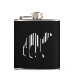 Camel Bar Code Pattern Hip Flask