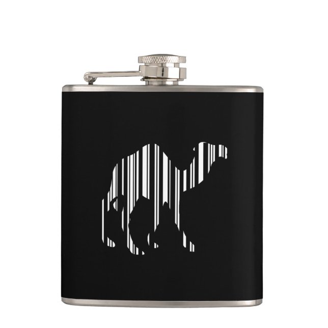 Camel Bar Code Pattern Hip Flask (Front)