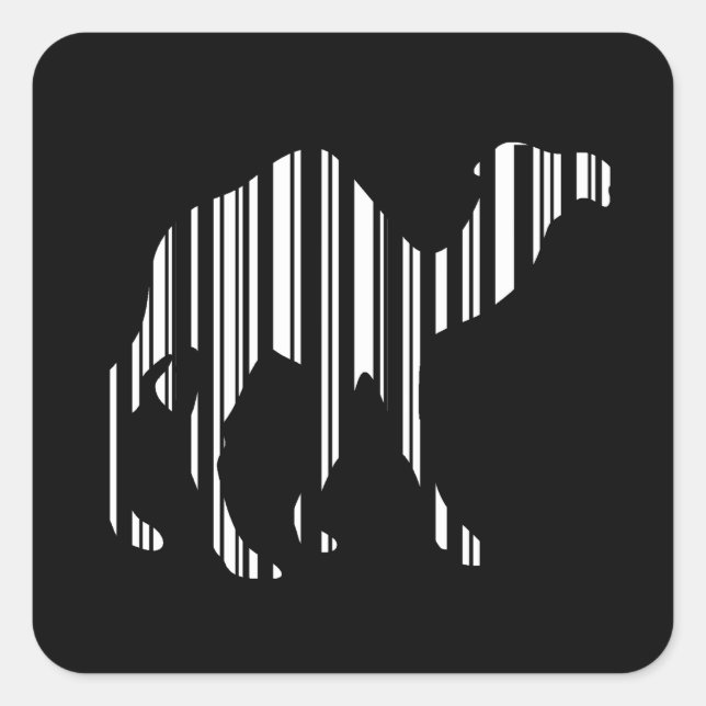 Camel Bar Code Pattern Square Sticker (Front)