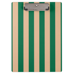 Camel Beige & Classic Green Stripe Clipboard
