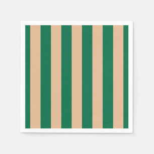 Camel Beige & Classic Green Stripe Napkin