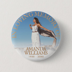 Camel Beige   Funeral In Loving Memory Photo 6 Cm Round Badge