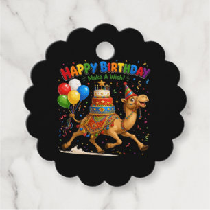 Camel Birthday Celebration Party Illustration Favour Tags
