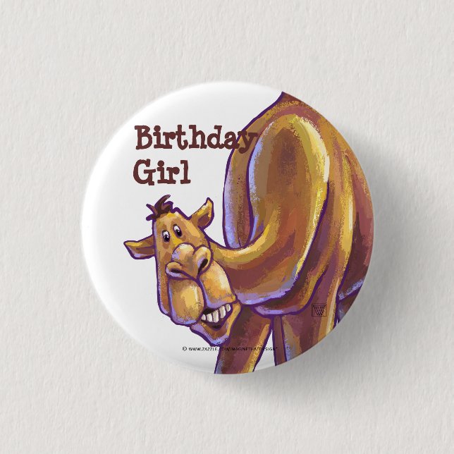 Camel Birthday Girl Button (Front)