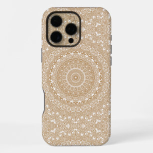 Camel Brown Mandala Pattern Design iPhone 16 Pro Max Case