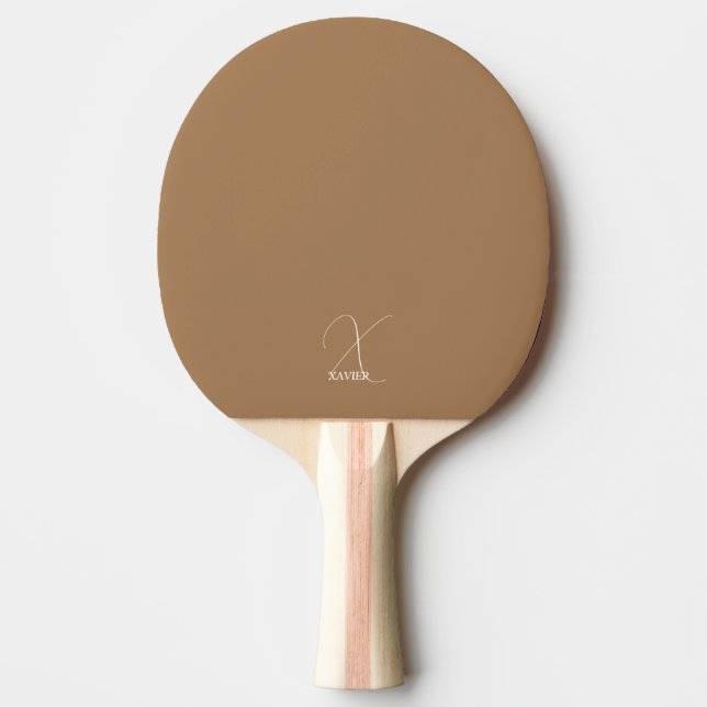 Camel Brown Monogrammed Ping Pong Paddle (Front)