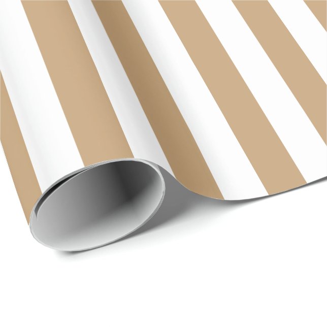 Camel Brown/White Stripe Wrapping Paper (Roll Corner)