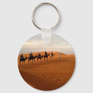 Camel caravan desert beautiful scenery key ring