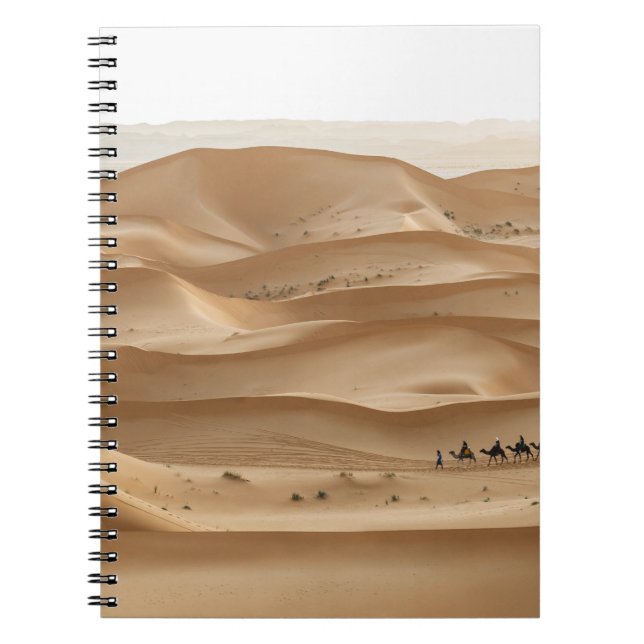 Camel caravan, Sahara sunset, Morocco Notebook (Front)