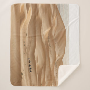 Camel caravan, Sahara sunset, Morocco Sherpa Blanket