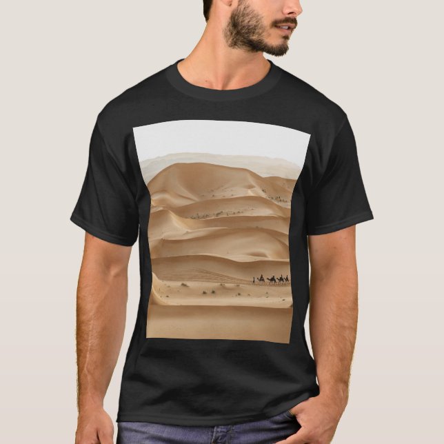 Camel caravan, Sahara sunset, Morocco T-Shirt (Front)