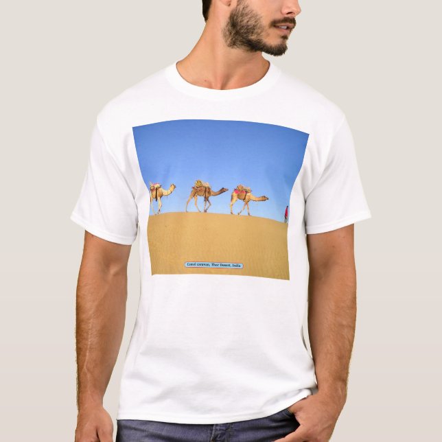 Camel caravan, Thar Desert, India T-Shirt (Front)