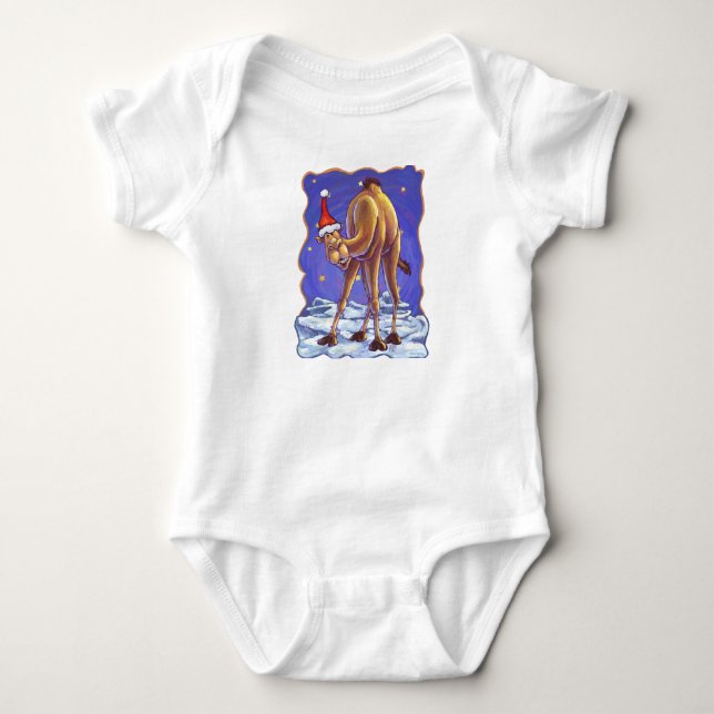 Camel Christmas Baby Bodysuit (Front)