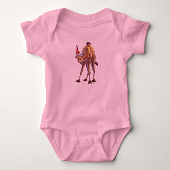 Camel Christmas Baby Bodysuit (Front)